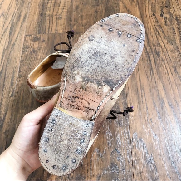 Bed Stu • Fury saddle oxfords tan taupe leather lace up shoes beige - Picture 11 of 14